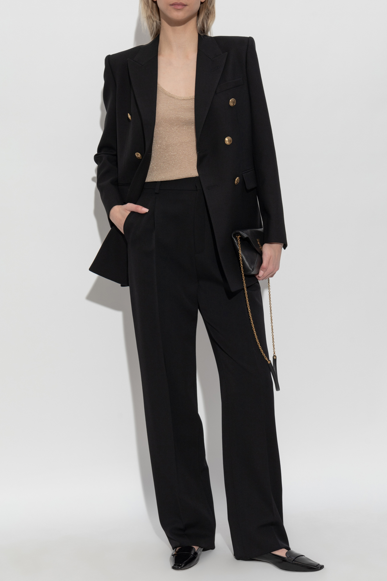 ジャケット Saint Laurent SS25 BLAZER DB GOLD BTN (823641Y7B73 1000) Saint Laurent Blazer for Men SS25 | GIGLIO.COM